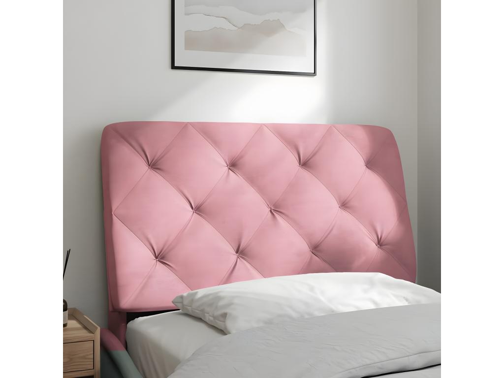 Coussin de tête de lit rose 90 cm velours DTBC21750