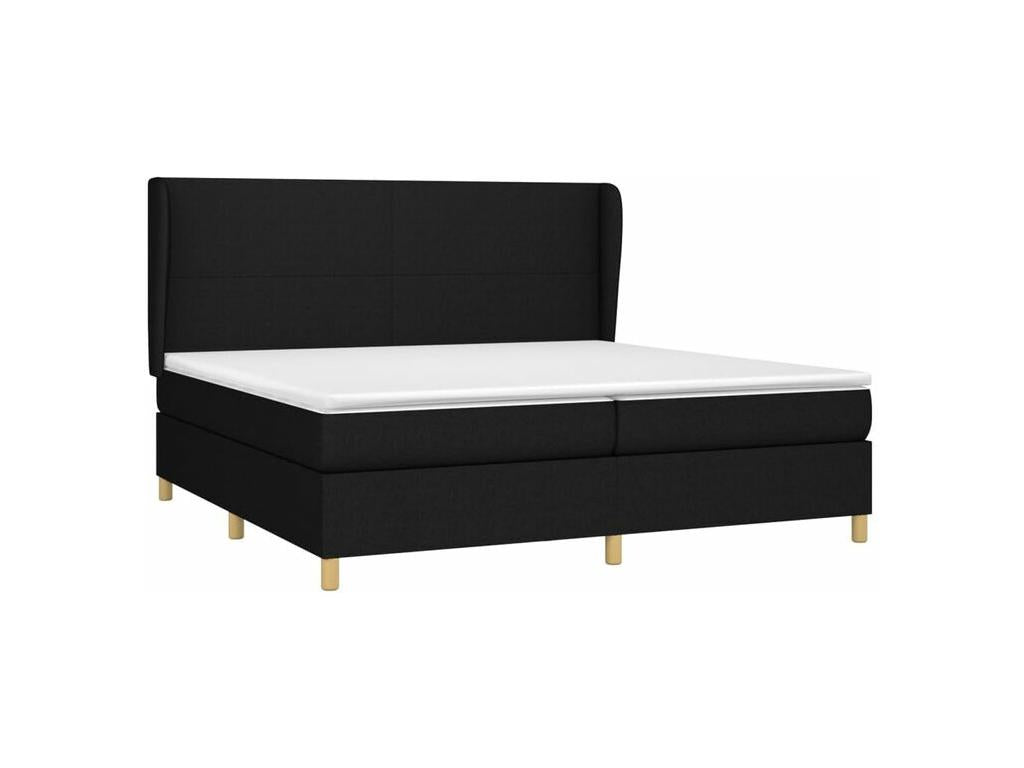 Sommier à Meubiana de lit avec matelas Noir 200x200 Tissu