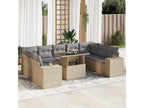 Salon de jardin avec coussins 10 pièces beige résine tressée HEQV71273