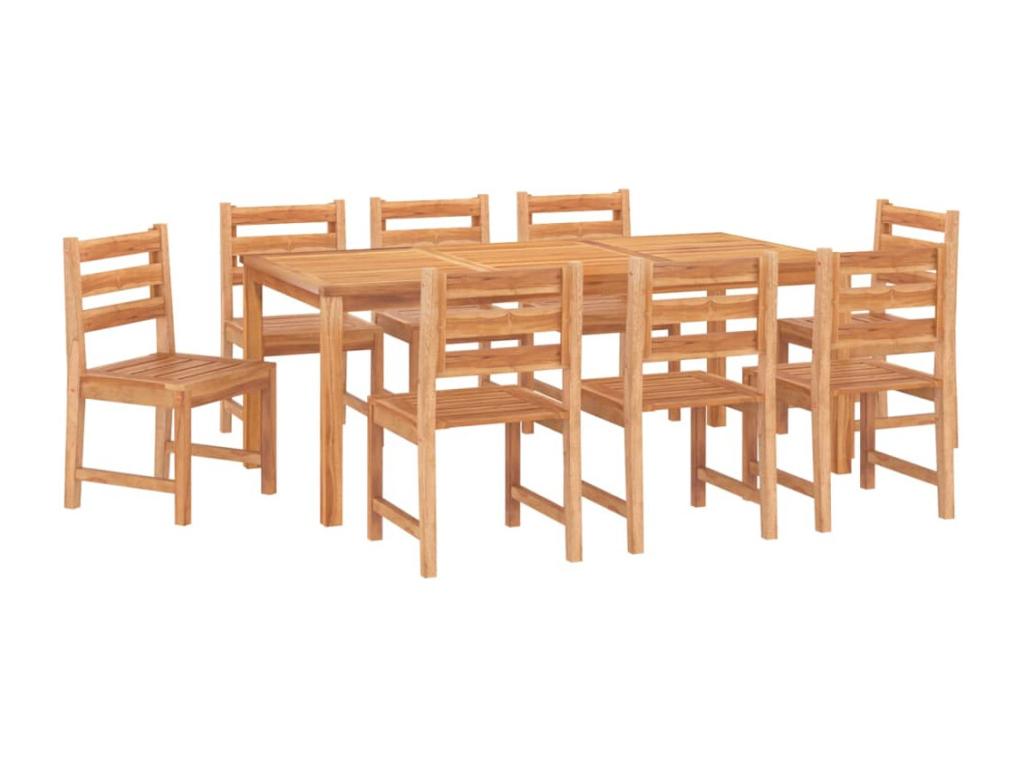 Ensemble à manger de jardin 9 pcs Bois de teck solide SHID60766