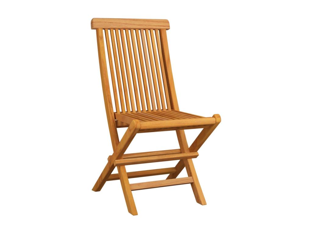 Chaises de jardin avec coussins Meubiana 4 pièces Bois de teck massif