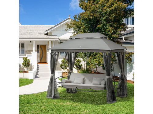 Balancelle de jardin Laviecasa noire et grise DGFK86509