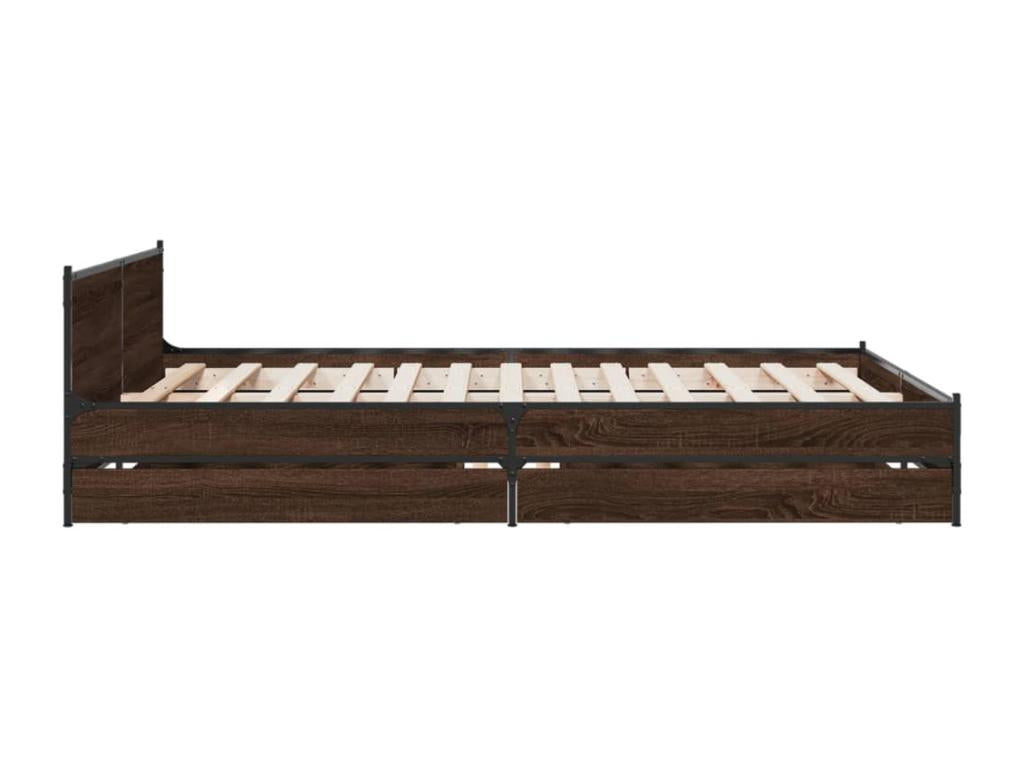 Cadre de lit avec tiroirs sans matelas chêne marron 120x190 cm IFKX81190