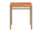 Meubiana Premium - Table de jardin méMeubiana beige 38x38x42 cm rotin et bois Meubiana