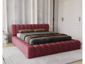 Laviecasa Lit avec Rangement 180x200cm Como Lit capitonné Lit adulte - Mousse épaisse tissu Velvet Rouge Whisper 14 ACSI16160