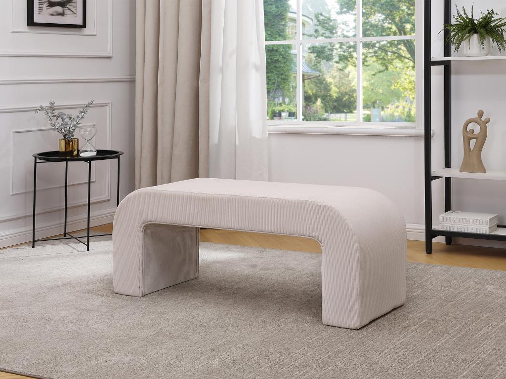 Banc en velours côtelé - Crème - Laviecasa KSNM44666