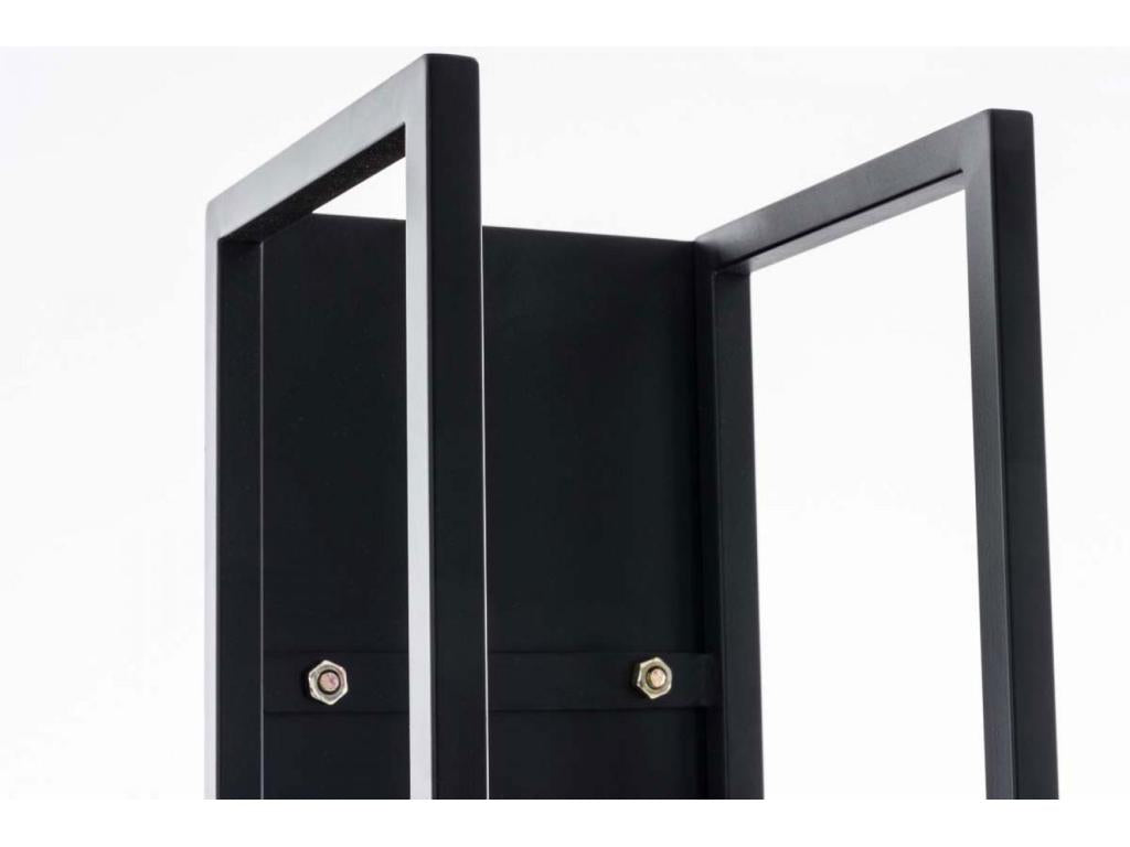 Etagère bois de cheminée - Métal - 25x25x80cm - Noir-mat - Meubiana