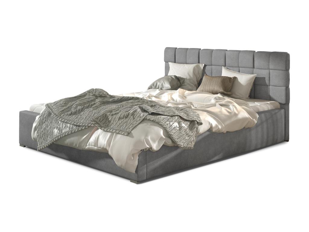 Lit moderne 140x200 capitonné velours gris Laviecasa QFAJ48501