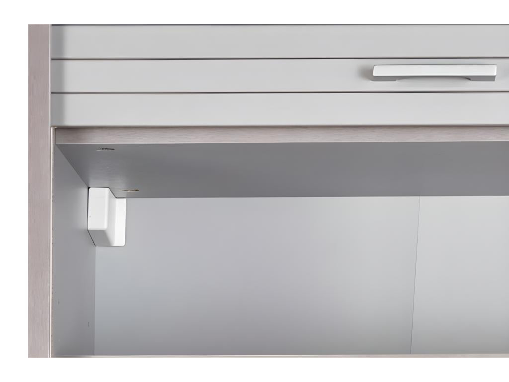 Meuble Cuisine Alu Rideau Chêne Noir ou Blanc 2 Etagères L 60 H 72 P 35 cm - Coloris Noir FHWX12253