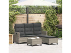 Salon de jardin 3 pcs avec coussins forme L gris résine tressée KRUK38366