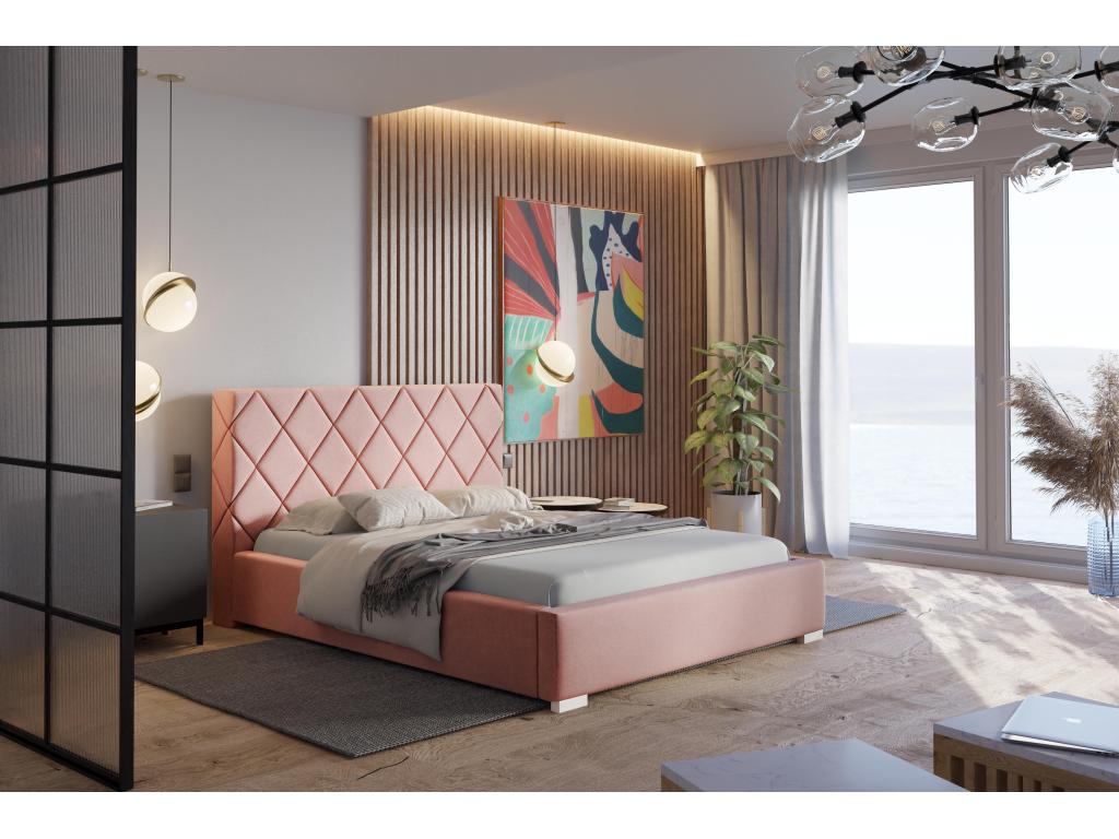 Laviecasa Lit rembourré 180x200 Laviecasa - Lit double avec Rangement Lit 140x200 cm Rose Laviecasa 61 LLVM42741