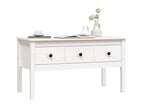 Table basse Blanc 102x49x55 cm Bois massif de pin