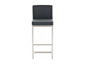 Tabouret de bar - Similicuir / Acier inoxydable - Noir - Meubiana