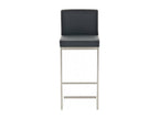 Tabouret de bar - Similicuir / Acier inoxydable - Noir - Meubiana