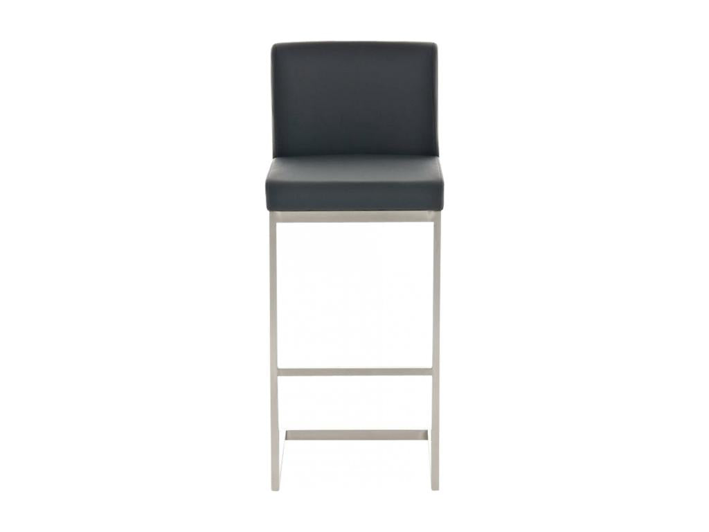 Tabouret de bar - Similicuir / Acier inoxydable - Noir - Meubiana