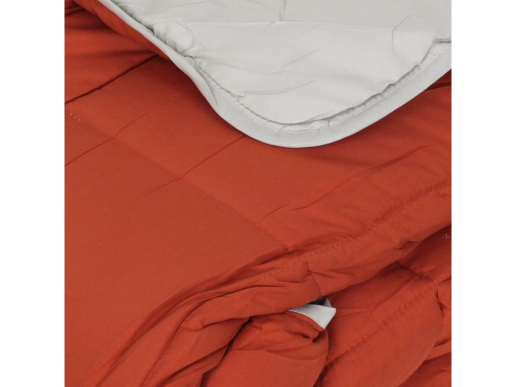 Couette hiver 240x220 cm Meubiana BICOLORE Gingembre/Galet garnissage fibre polyester 400 g/m2