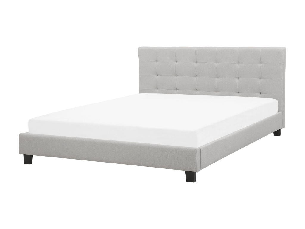 Lit avec sommier Tissu Meubiana 180x200 cm Gris clair