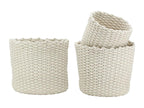 Corbeilles rondes en corde de coton écru Lot de 3