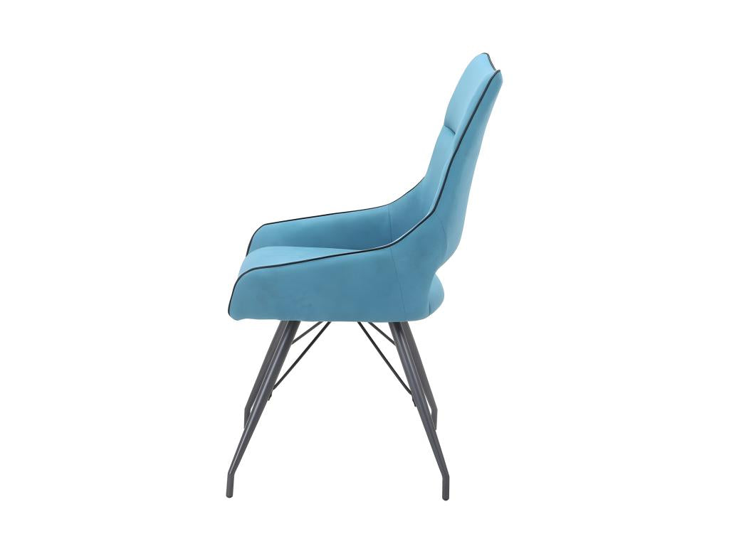 Lot de 2 chaises tissu bleu - LaviecasaÏS CGTD18084