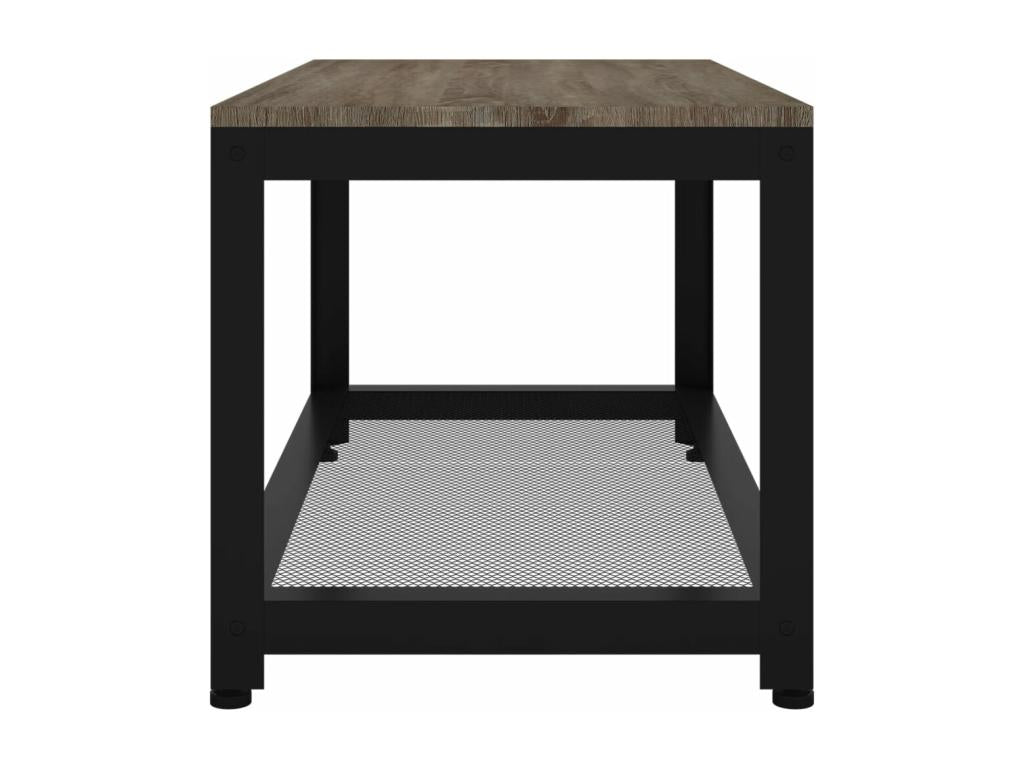 Table basse Gris et noir 90x45x45 cm MDF et fer