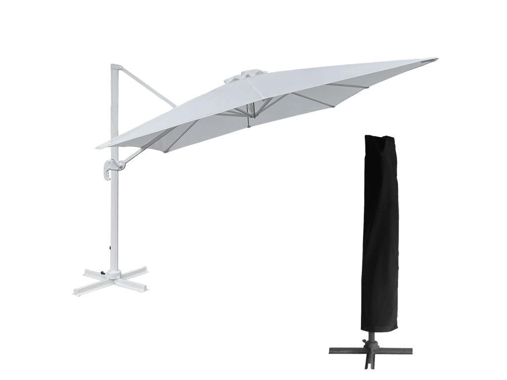 Parasol déporté Laviecasa carré 3x3m blanc housse - Laviecasa VHSX88664