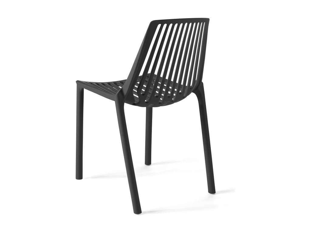 Lot de 4 chaises en plastique noir VFTD94355