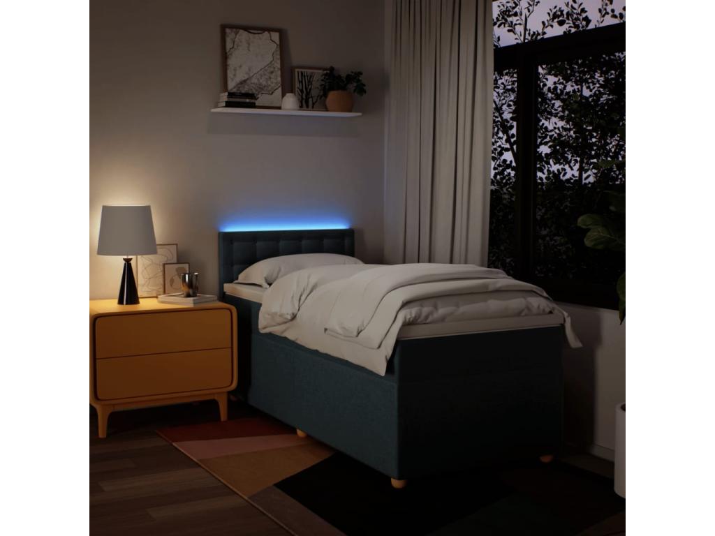 Sommier à Laviecasa de lit avec matelas Bleu 90x200 cm Tissu OVHC59610