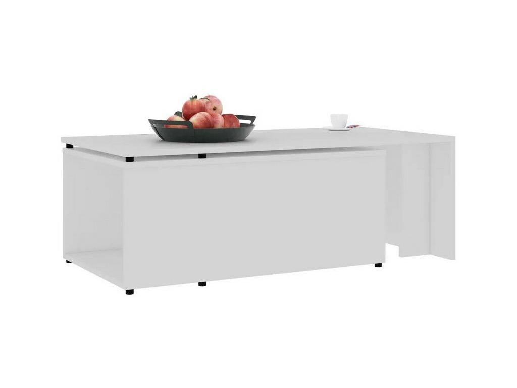 Table basse modulable bois blanc Meubiana
