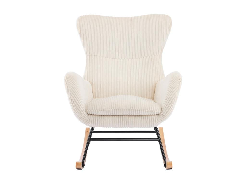 Rocking-chair en velours tricoté beige - Béa CPLE86264