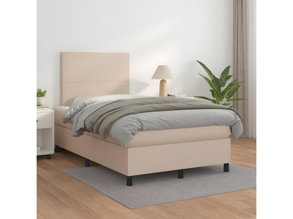 Lit à sommier tapissier avec matelas Cappuccino 120x200 cm JRZZ80790
