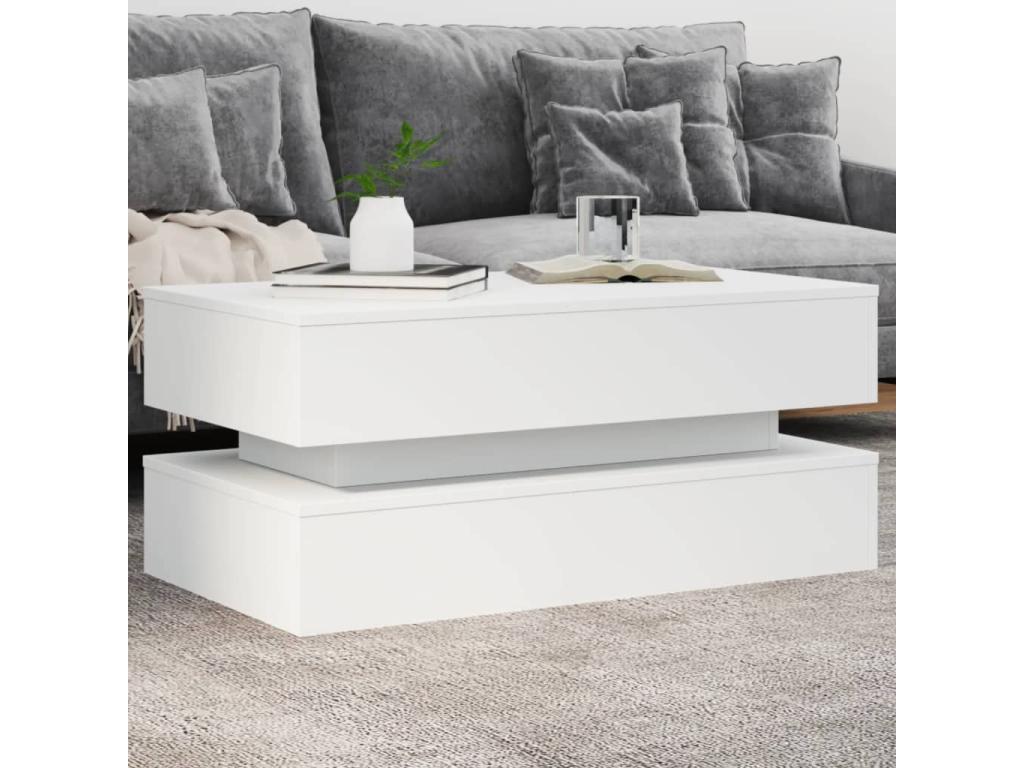 Table basse avec Laviecasaères LED blanc 90x50x40 cm JCGR82573
