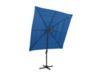 Parasol à 4 niveaux avec mât en aluminium Bleu azuré 250x250 cm