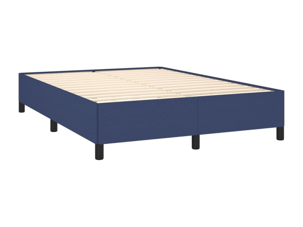 Lit à sommier tapissier avec matelas Bleu 140x190 cm Tissu KCPR28323