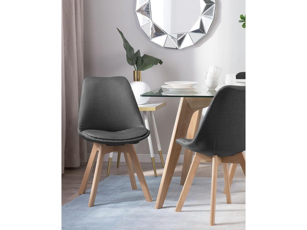 Lot de 2 chaises de salle à manger Meubiana II Gris foncé