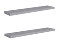 Étagères murales flottantes 2 pcs Gris 120x23.5x3.8 MDF