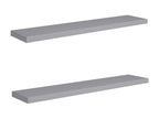 Étagères murales flottantes 2 pcs Gris 120x23.5x3.8 MDF