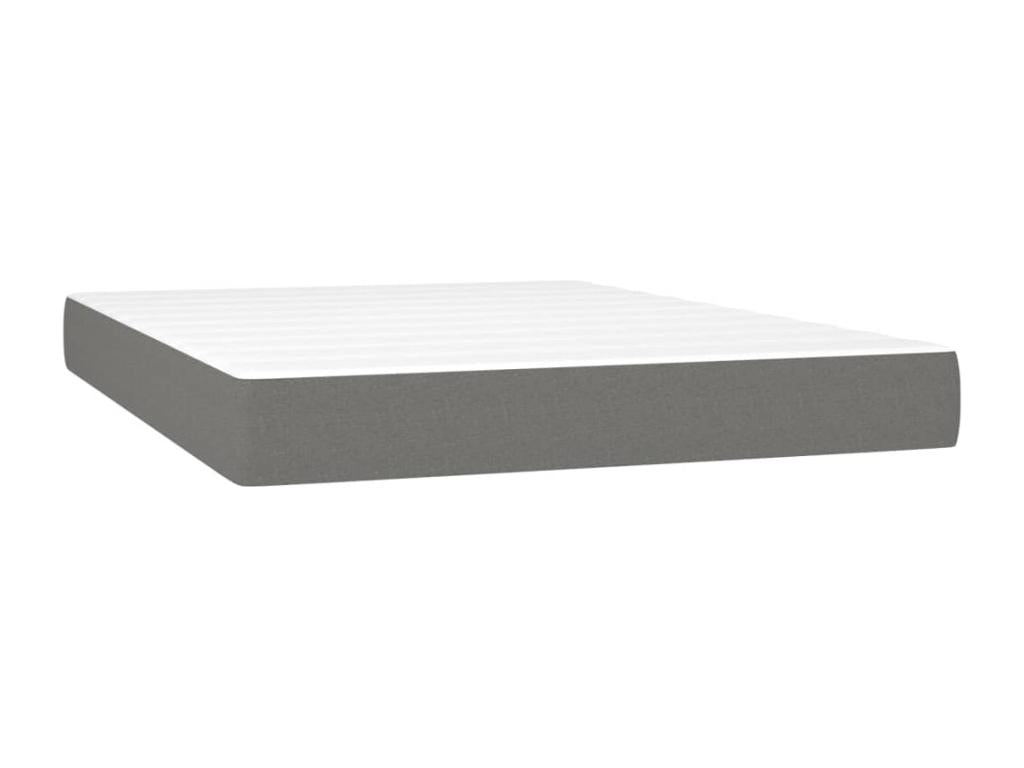 Sommier à Homzora de lit matelas LED Gris foncé 140x190 cm Tissu