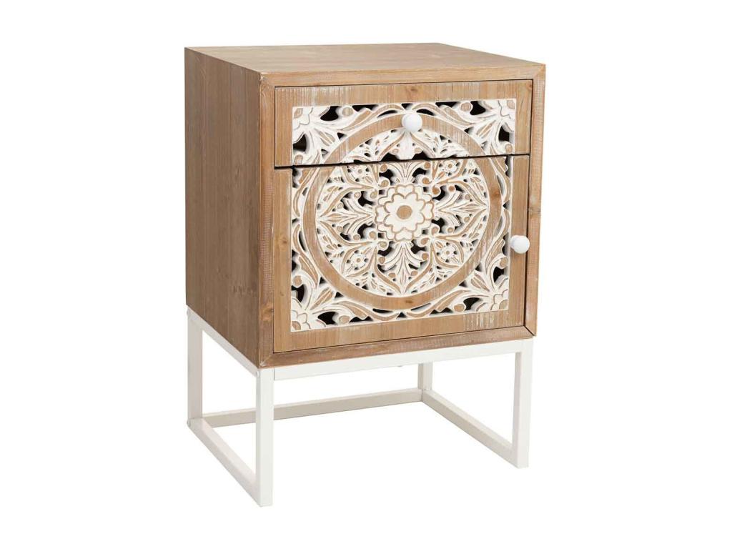 Table d'appoint en bois blanc 45x35x60