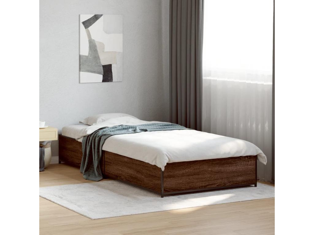 Cadre de lit sans matelas chêne marron 90x190 cm