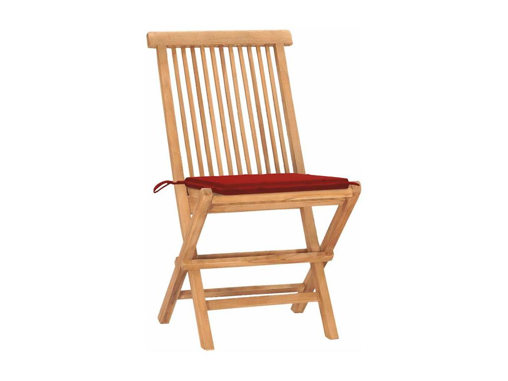 Mobilier de dîner d'extérieur pliable avec coussin 3 pièces Teck MVMJ82118