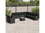 Salon de jardin 12 pcs avec coussins noir résine tressée QBMD65179