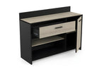 Buffet de cuisine 1 porte 1 tiroir Chêne/Noir - Laviecasa - L 123 xl 40 x H 89 cm YJWE83449