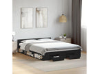 Cadre de lit avec tiroirs sans matelas noir 120x200 cm