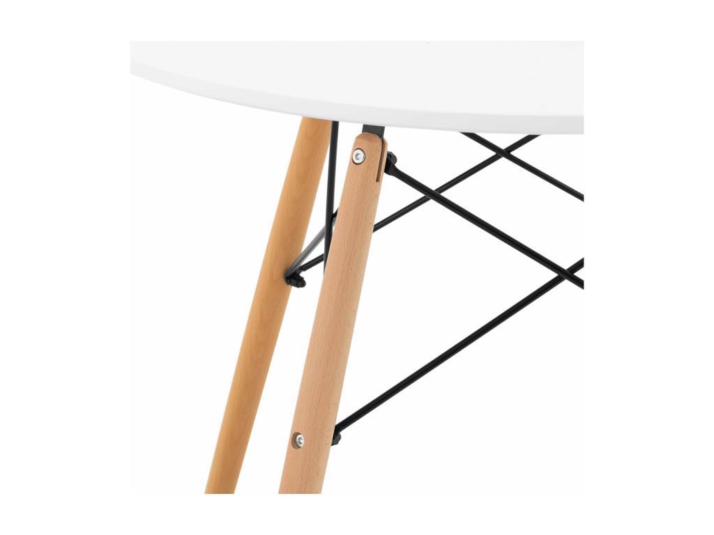 Table traverses noires en blanche 90x90x10 cm 14 0003604