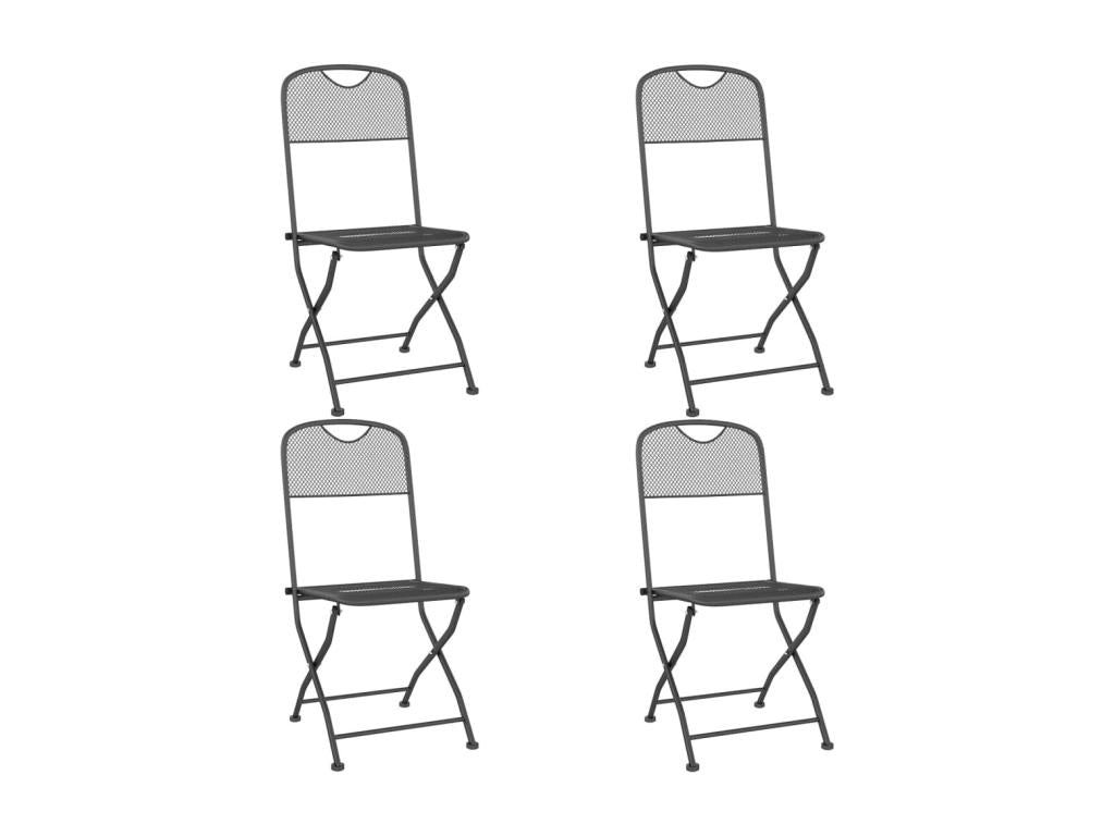 Chaises pliables de jardin 4 pièces Laviecasa métallique Anthracite CDQN01815