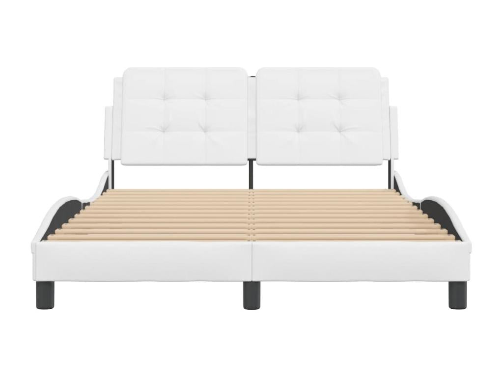 Cadre de lit avec tête de lit Blanc 120x200 cm Similicuir DYQK97944