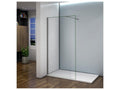 Paroi de douche à l'italienne 150x200cm avec barre de fixation 140cm récupérable - Chromé - Verre 8mm trempé transparent VSVF83313