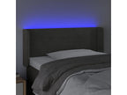 Tête de lit à LED Gris foncé 83x16x78/88 cm Velours
