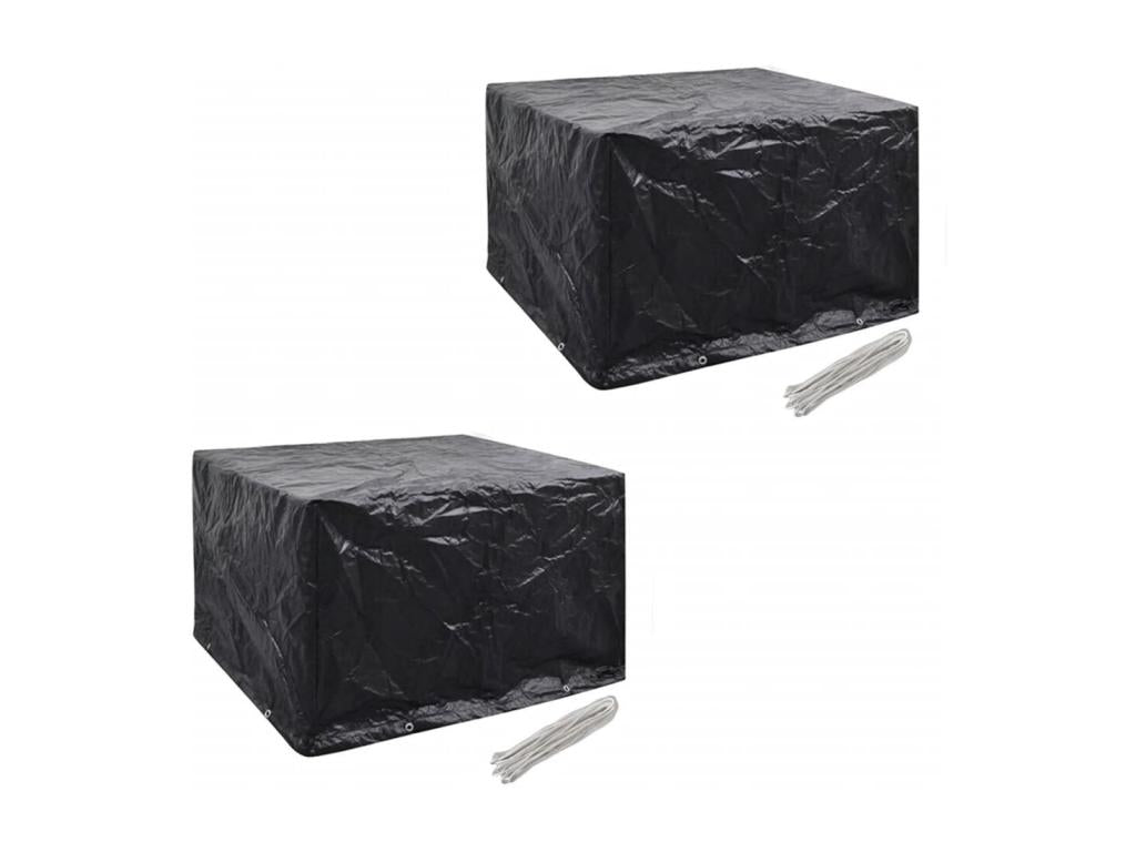 Housses de salon de jardin 2 pcs Rotin 8 œillets 113x113 cm ZJJV20383