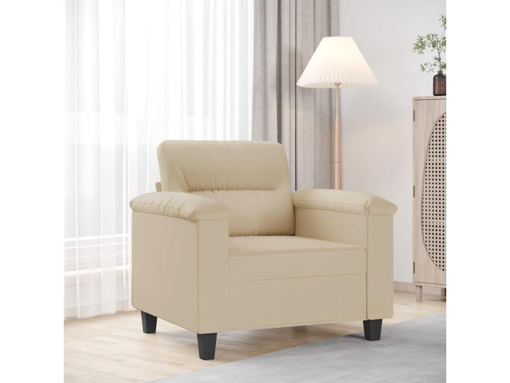 Fauteuil crème 60 cm tissu microfibre XKLF76887